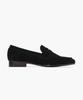 Firenze Atelier Flat Design Slim U-Tip Suede Penny Loafers 7100-Qs [Black]