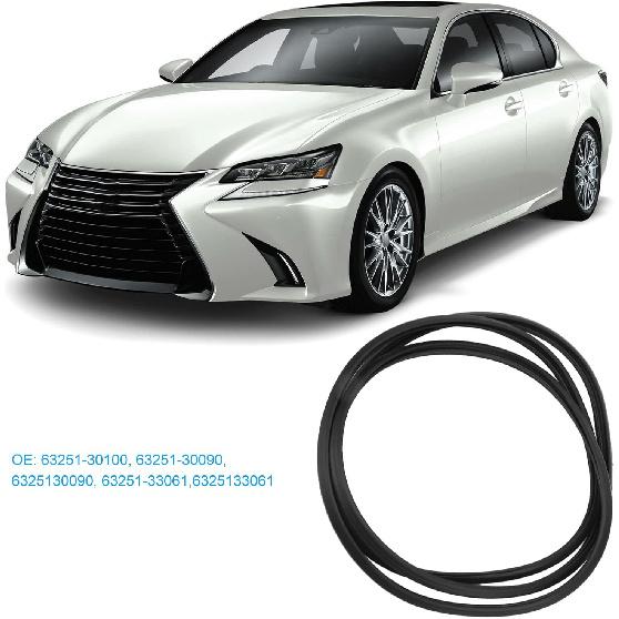 Uszczelka uszczelniająca szyberdachu, Gumowa uszczelka weatherstrip szyberdachu Czarna Szczelna Elastyczna 63251‑30100 do GS350 GS450h ES350 ES300