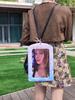 Custom A4 PC Holder Kpop Idol Poster Card Display Holders, Large DIY Star Chasing Girl Cross-body PVC Card Holder