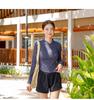 Women's Slim-Fit Three-Piece Swimsuit: Boy Shorts, Long-Sleeved Top, Tummy Concealing. Men's Two-Piece: Perfect for Couple Swimwear.