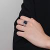 Lover's Vintage 10*14mm Bluesand Stone Ring for Women Men CopperPlated Oval Natural Gemstone Jewelry Party Anniversary Gift