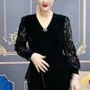 Long-sleeved New Chinese Style Bottoming Gold Velvet Top That Covers the Flesh Makes You Look Slim Western-style Buttoned Top