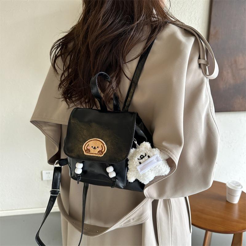 Stylish Vintage Student Backpack For Class And Travel In Black Brown And Coffee Colors