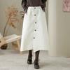 Cotton Padded plus size High waist vintage Spring autumn Winter casual loose long for woman skirts womens skirt