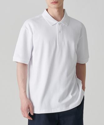 [Cooltandard] Relaxed Fit Pique Polo Shirt [White]