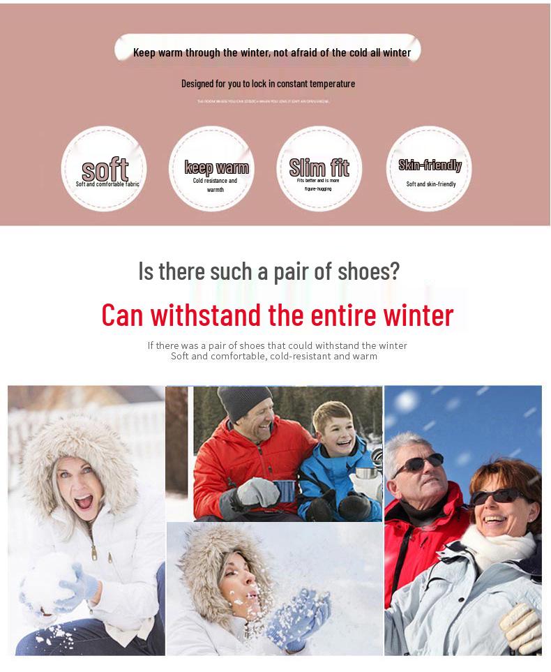 Men's and Women's Winter Cotton Snow Boots: Thickened, Warm, Short Boots for Seniors