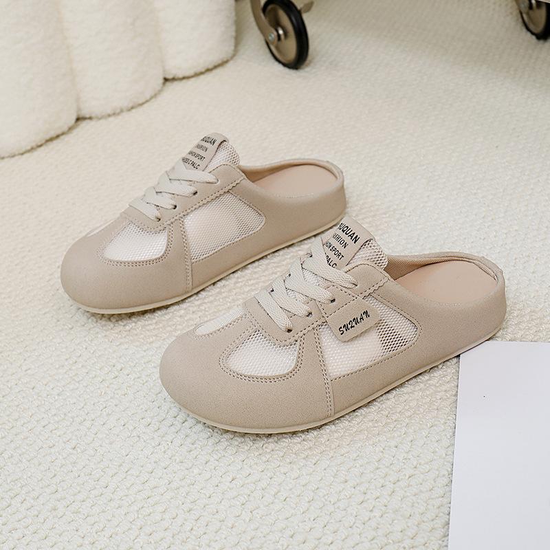 Summer New Women Mules Slippers Original Women Mesh Breathable Foot Clogs Sandals Outdoor Female Baotou Half Slipper Woman Shoes
