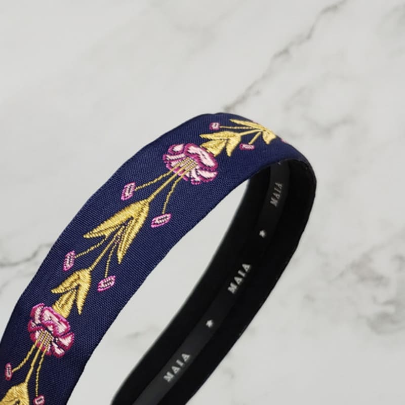 MAIA Rose Garden Headband - Navy
