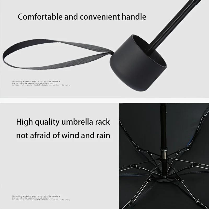 6-Bone Travel Umbrella Compact Lightweight Portable Reinforced Folding Parasol with UV Protection
