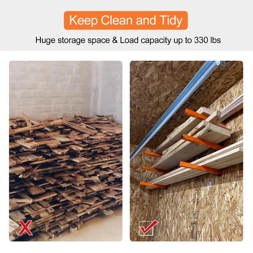 Prémiové robustní regály na dřevo Nástěnné úsporné regály na dřevěné špalky Skládací nastavitelný organizér na dřevo Garáž