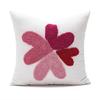 Redness Heart Accent Pillowcase with Florals Embroidery, Soft Cotton Canvas Pillows Cushions for a Romantics Home