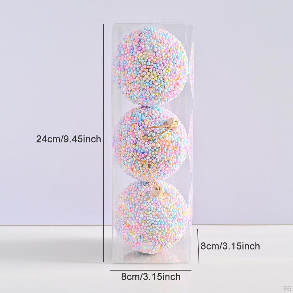 3 Pieces Christmas Ball Ornaments Decorations Pendants DIY Tree Hanging Balls for Festive