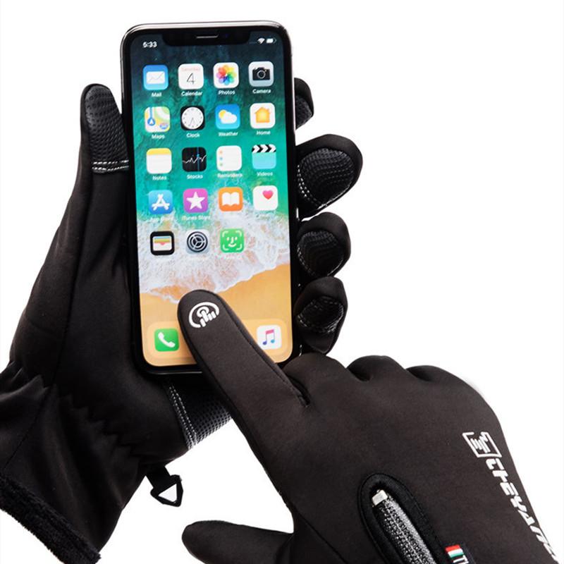 2021 Winter Gloves Riding Ski Gloves Winter Zipper Touch Screen Wind Protection Warm Waterproof Sports Plus Velvet Climbing