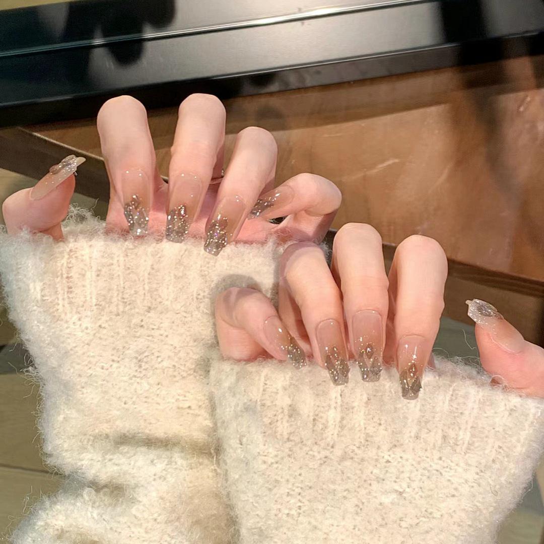 

A574 Luxury Grey Diamond Flash Nail Art Stickers