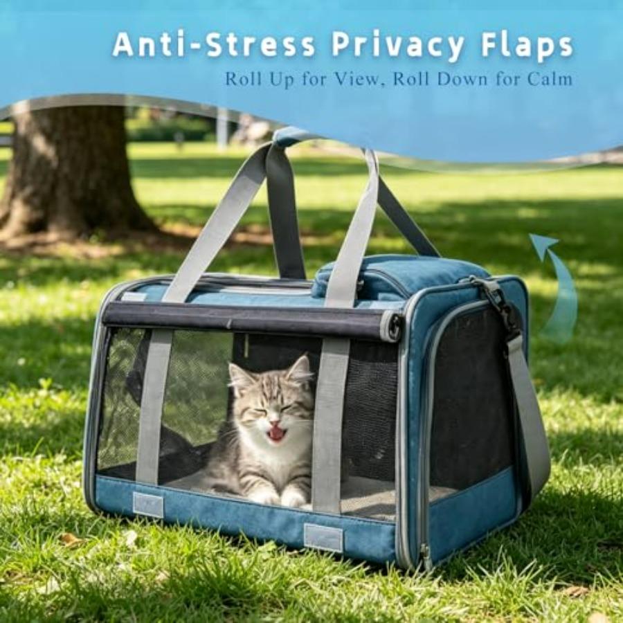 Pet Carrier for Medium-Small Cats, Collapsible Cat Carrier and Soft-Sided Pet Carrier for Medium Big Cats and Puppy Up to 17lbs