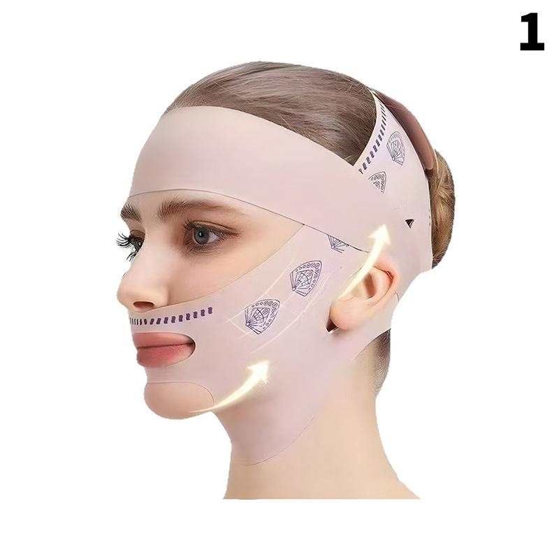 Bandagem de emagrecimento facial de dois andares, cinto de levantamento facial, cinta de emagrecimento facial em linha V, tensor de queixo duplo, ferramenta de máscara facial de tira fina
