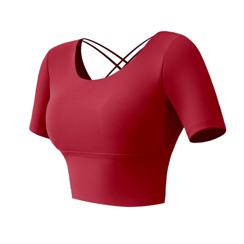 Introducing the Nude Shockproof Sports Bra for Women: Skin-Friendly, Beautiful Back Design - Perfect for Running, Fitness, and Yoga.