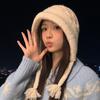 Knitted hat wool hat women's new autumn and winter big head circumference ear protection hat warm and thickened ins tide