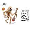Spooky Party Glass Decor Halloween Window Clings, Pumpkins Skeletons Ghosts And Bats Print Decorative Creative Gift for Decals, Electrostatic
