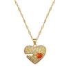 Kerbe Liebe Roter Diamant Leichter Luxus Temperament Wunderschöne Voll-Diamant-Halskette Weibliche Vielseitige Schlüsselbein-Kette Titanstahl-Kette
