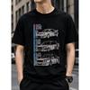 Herren Vintage Rennwagen Grafik T-Shirt, Klassisches Rundhals Kurzarm Shirt Mit Retro Sportdruck Für Lässige Streetwear