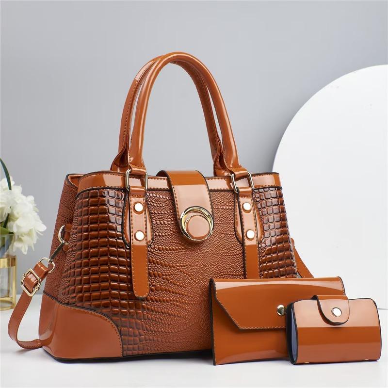 Luxury 3piece Set Women Brand Purses and Handbags Faionable Shoulder Crossbody Bag Large Capacity Designer Commuting Tote Bag