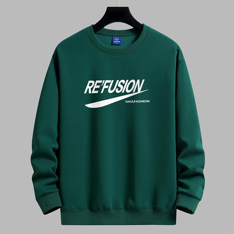 

Fashion Men s Round Neck Sweatshirt Man Casual Long Sleeve Pullovers Large Size 5XL темно-зеленого
