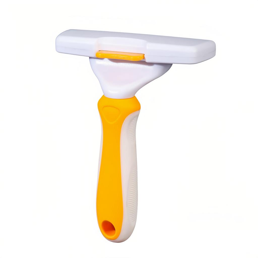 Pet Deshedding Tool, Stainless Steel Grooming Brush With One- Hair Release, Ergonomic Handle For Cats, Dogs, Rabbits (Orange)