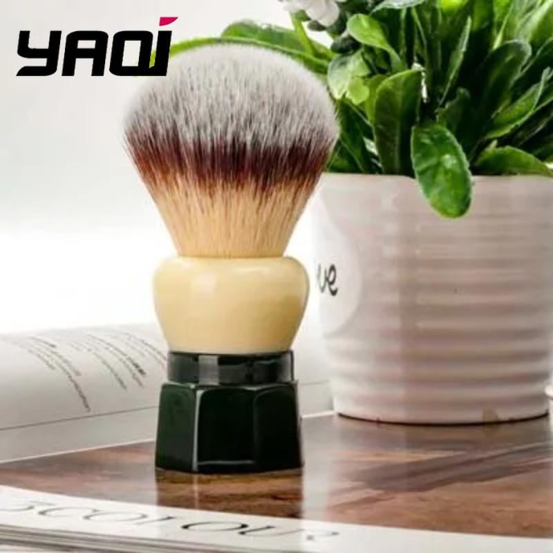 

Yaqi Green Obsidian Synthetic Hair Wet Shaving Brush for Men - Premium Synthetic Bristle Razor Brush