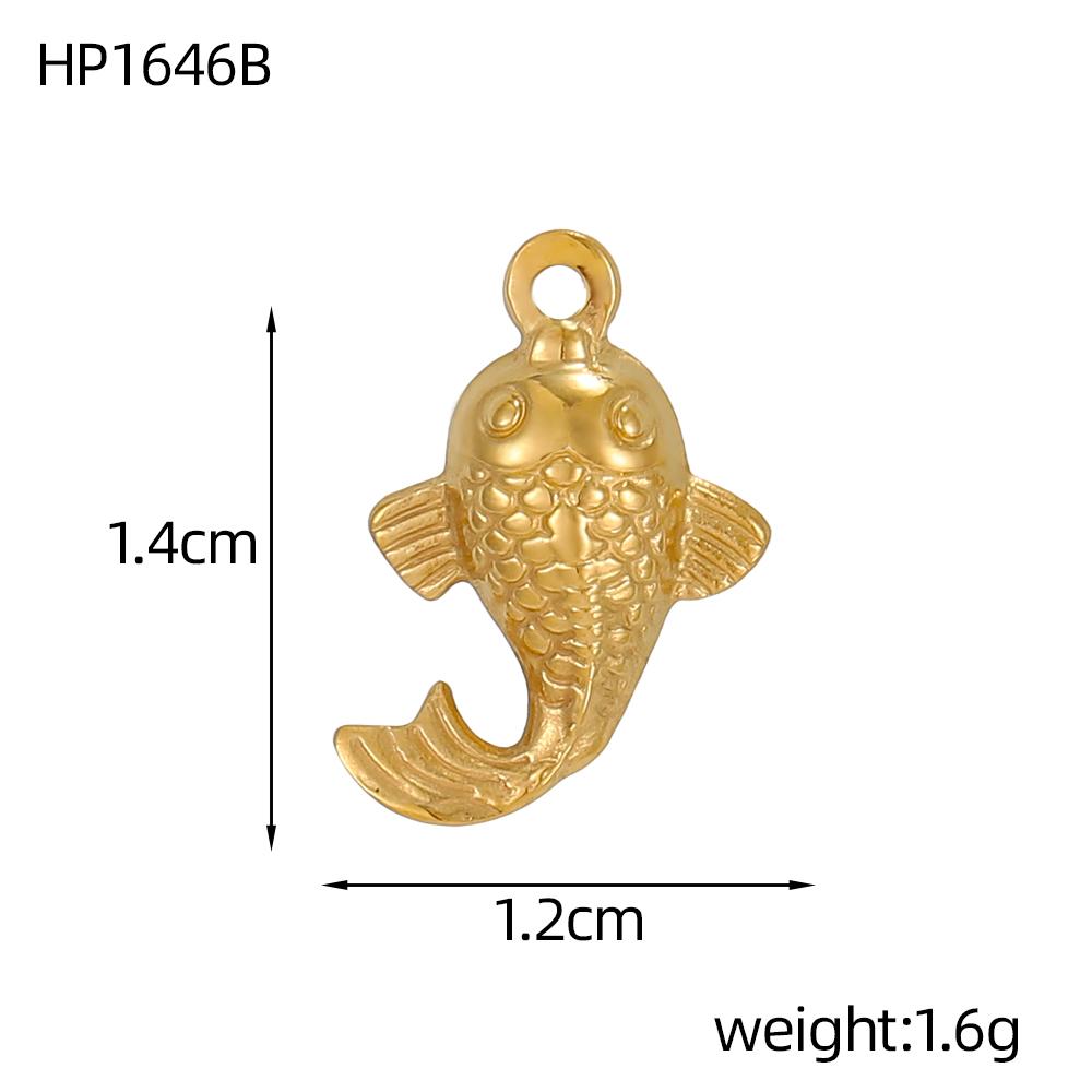 CARLIDANA Fashion Gold Plated Stainless Steel Fish Charms Pendants for Necklace Bracelet Earrings DIY Accessories Women