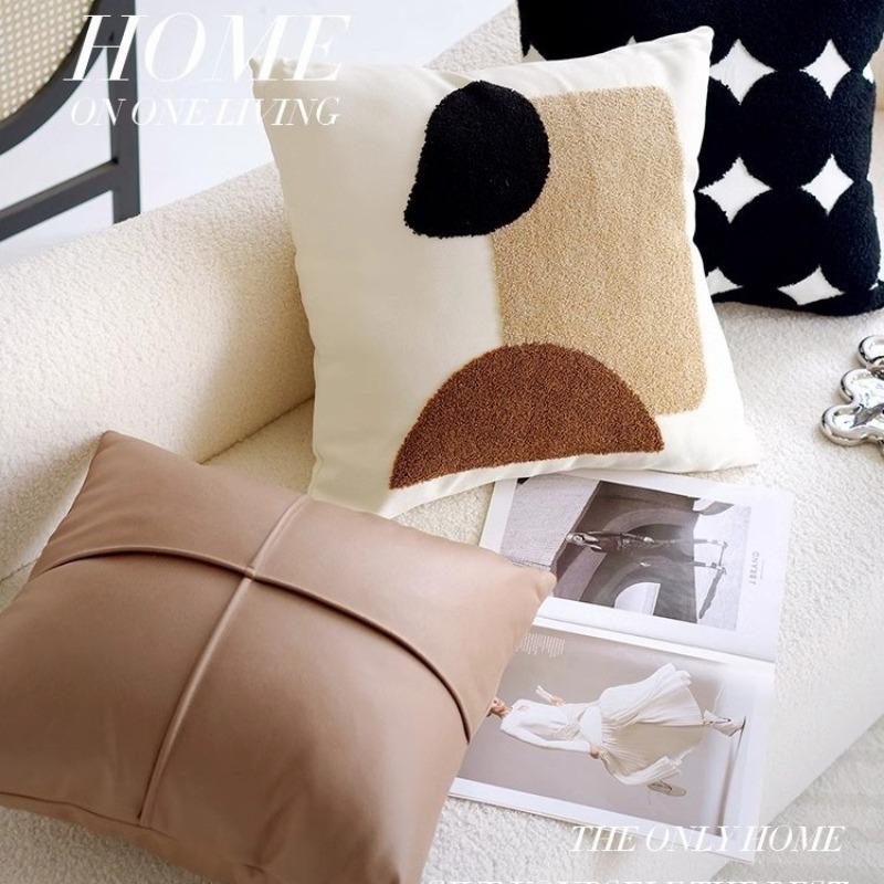 45X45Cm Brown Vintage Nordic Throw Pillow Cover Cream Light Luxury Sofa Cushion Waist Cover Simple Decorative Pillowcases