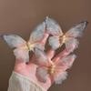 10cm Double-Layer Tulle Pearl Butterfly Hair Clip - Retro Fairy Style Mori Girl Side Accessory