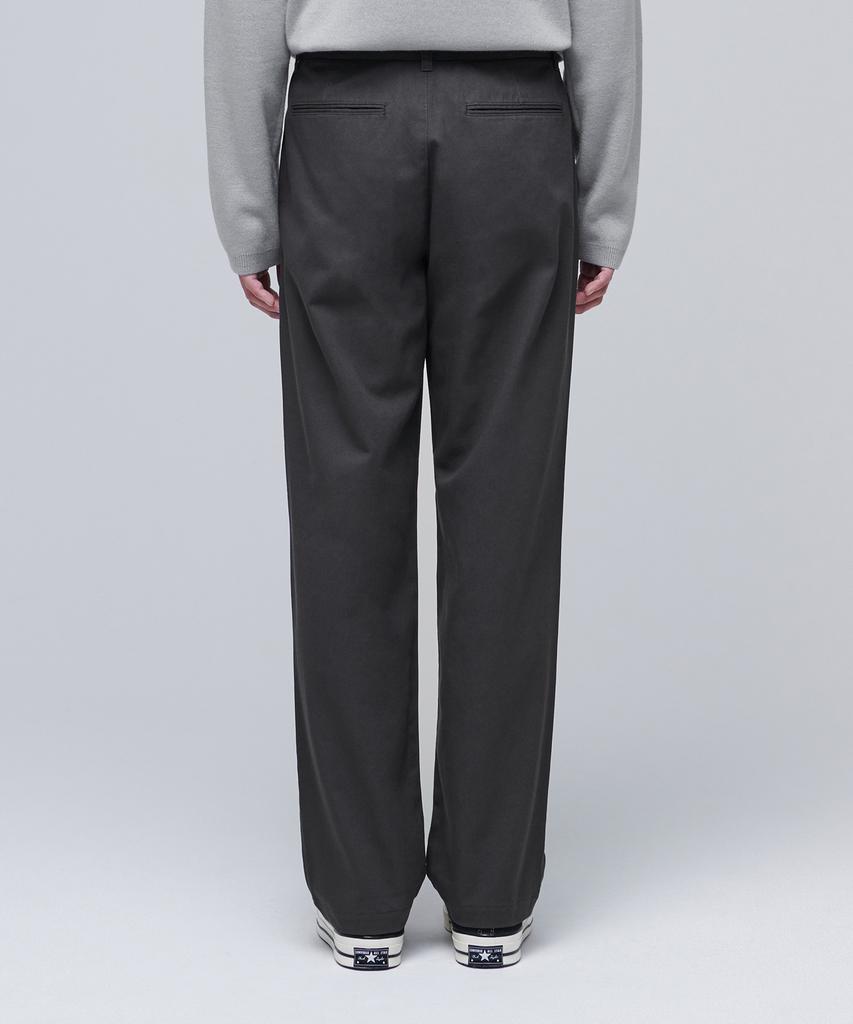 MUSINSA STANDARD One-Pleat Regular Fit Chino Pants [Dark Gray]
