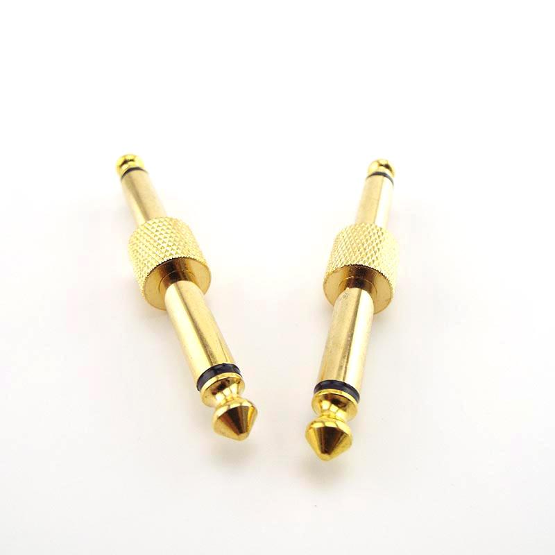 4pcs 6.35mm 6.5mm Mono Audio Adapter Male Jack Plug Plug Connector Guitar Effect Pedals Instrument Convert Patch Adaptor