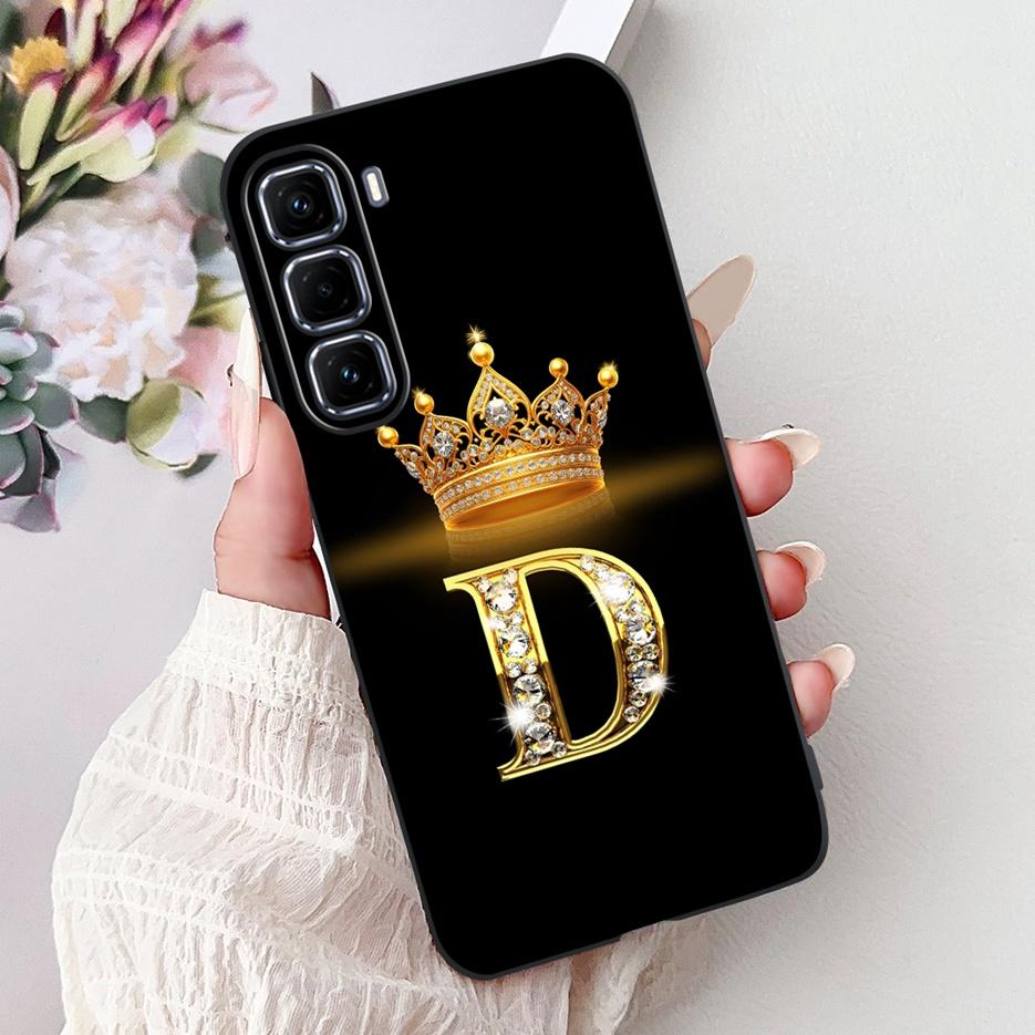 For Infinix Hot 50 Pro Plus Case X6880 New Crown Letters Cover Soft Slim Phone Case For Infinix Hot 50 Pro Hot50 4G Fundas Coque
