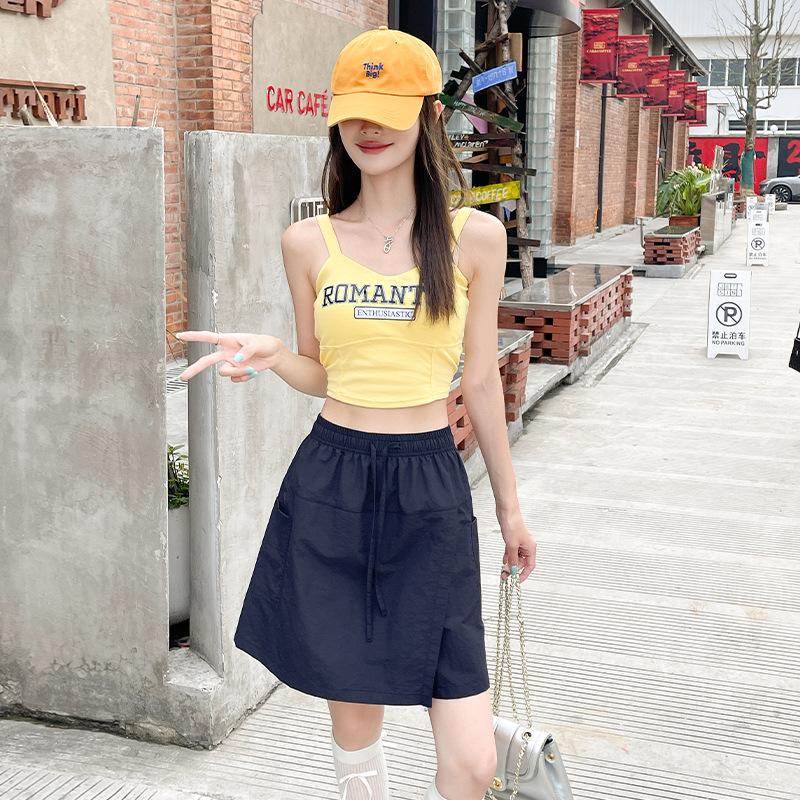 Korean Short Skirt White Skirt Women's Summer New Fashion Casual Anti-exposure Lining Skirt Straight Skirt