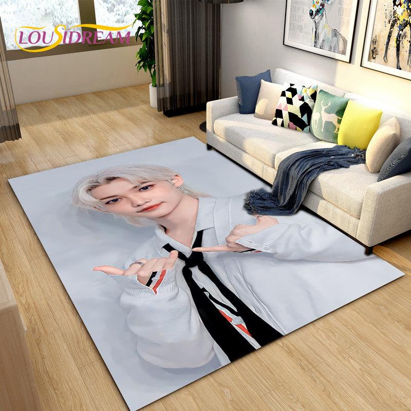 Stray Kids Kpop Singer Area Rug Large,Carpet Rug for Living Room Bedroom Sofa Doormat Decoration, Kids Play Non-slip Floor Mat