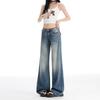 Low Rise Wide Leg Jeans Women Plus Size Relaxed Fit Straight Cut Denim Pants Vintage Washed Casual Style