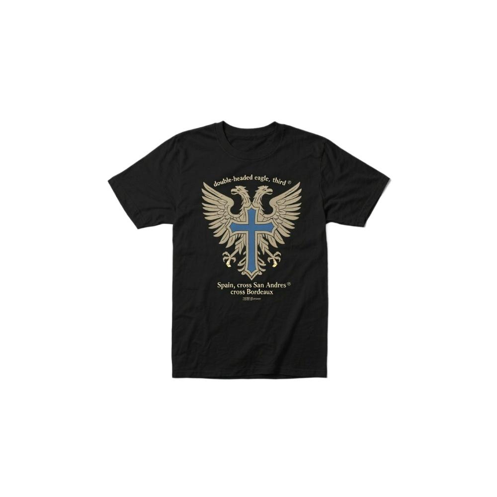 двуглавый орел, третий, Испания, крест Сан-Андреса, крест Бордо, футболка с коротким рукавом и круглым вырезом мужская, хлопок, футболка. S