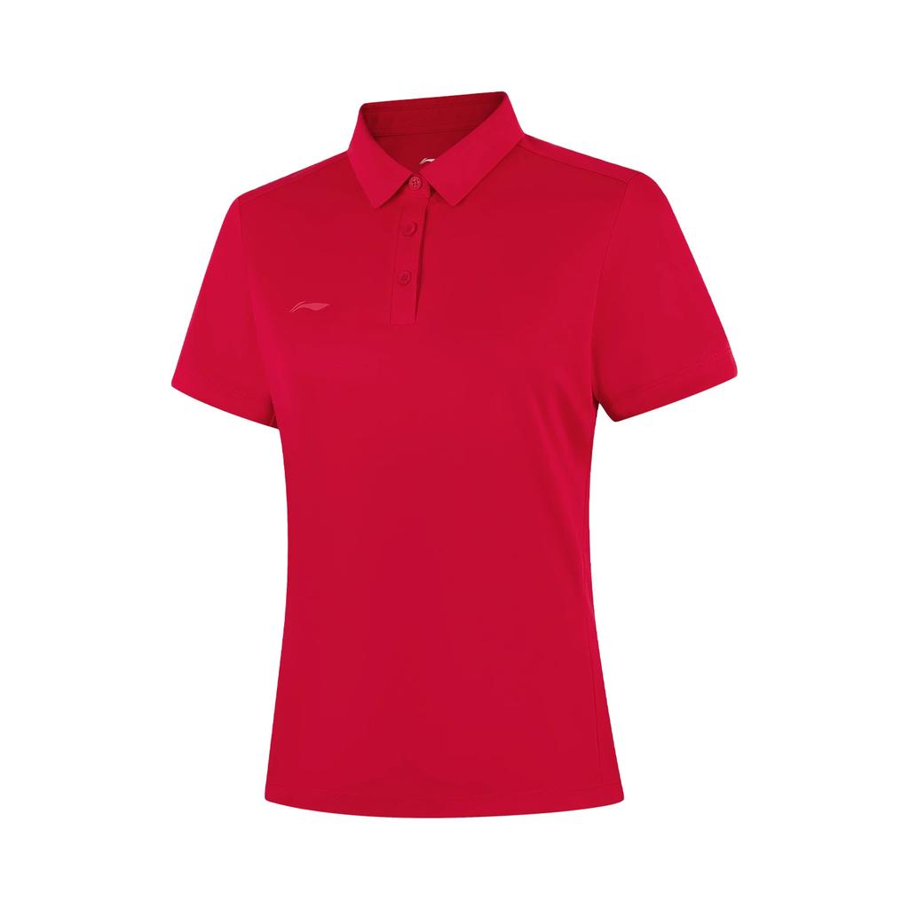 Li Ning Group Purchase Series Solid Color Soft Fashion Versatile Casual Short Sleeve Polo Shirt Women tops APLV028-4