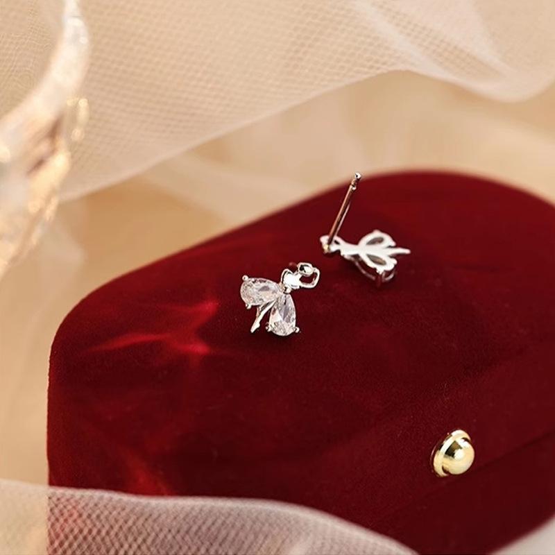 Dream Ballet Dancer Stud Earrings Female Japanese And Korean Luxury Elegant Temperament Dancing Girl Earrings Internet Celebrity Ins Earrings