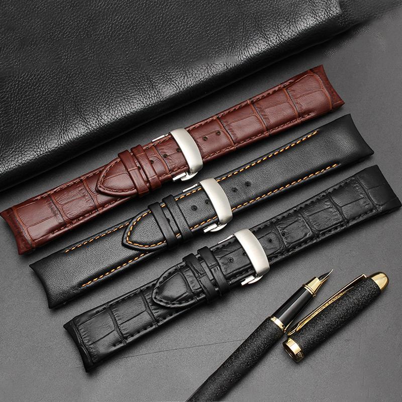 22mm 23mm 24mm Gebogenes Ende Kalbsleder Uhrenarmband Für Tissot Uhr Armband 1853 COUTURIER T035627A T035407A T035439 Herrenarmband