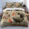 Gallos, gallinas y pollitos. Juegos de cama Juegos de fundas nórdicas Fundas nórdicas Fundas de almohada(1*Funda de edredón 2*Fundas de almohada sin relleno de edredón)