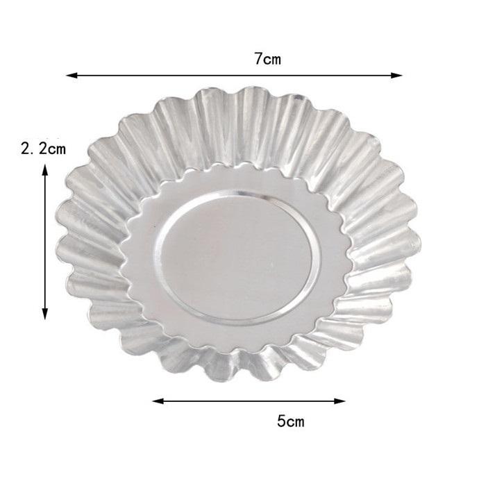 Reusable Cake Egg Tart Mold 10pcs/set 7cm Tinplate Flower  Kitchen Tools Baking Mould Silver Color