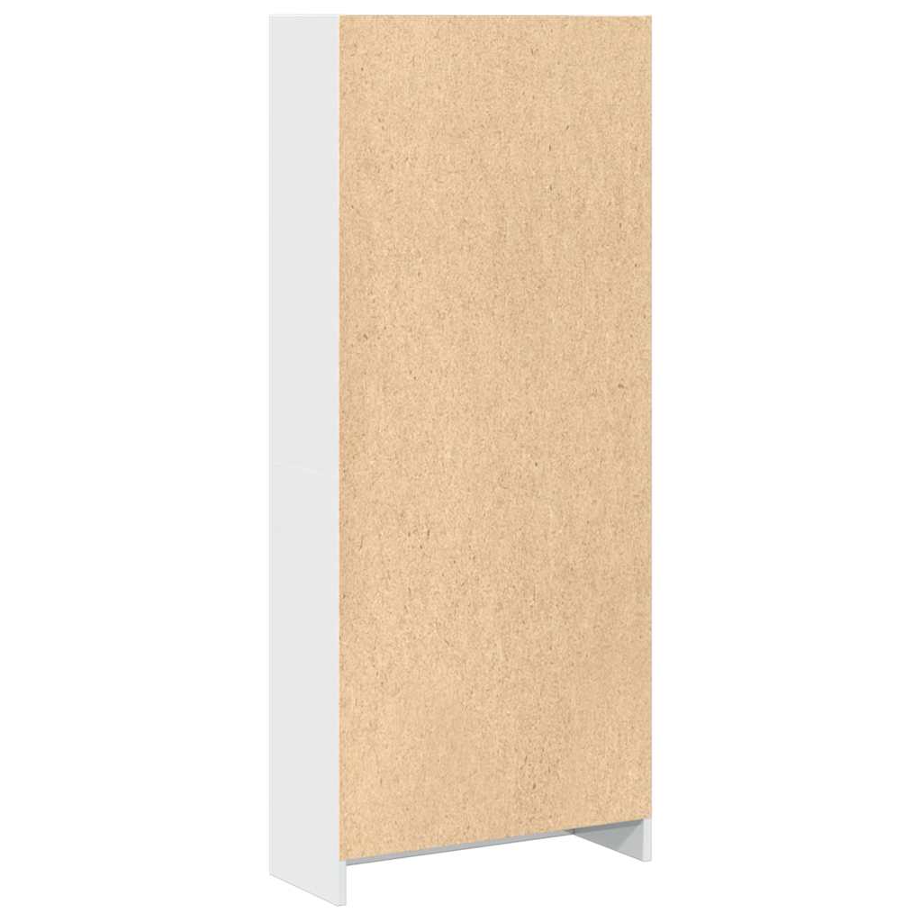 Bookshelf High Gloss White 60 x 24 x 143 cm Engineered Wood
