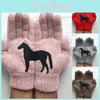 Vibrant Women's Cute Horse Gloves Perfect For Cycling And Winter Sports With Soft Texture