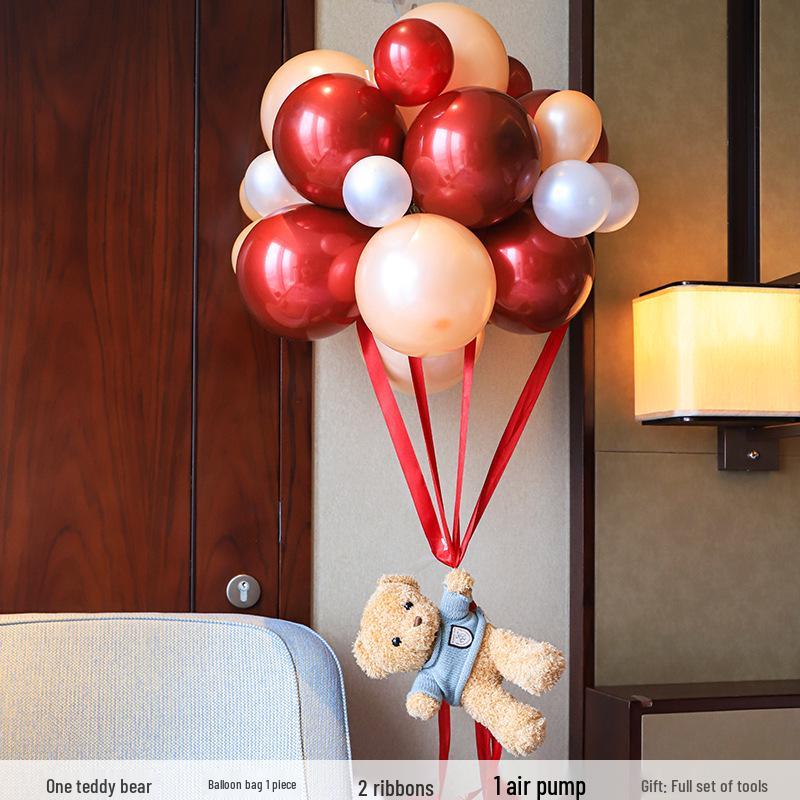 Teddy Bear Wedding Balloon Set: Bridal Room & New Home Decoration
