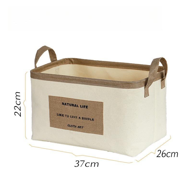 Household Clothing Storage Box Foldable Large Capacity Fabric Desktop Snack Toy Storage Basket Book and Miscellaneous Sorting Basket with Handle
