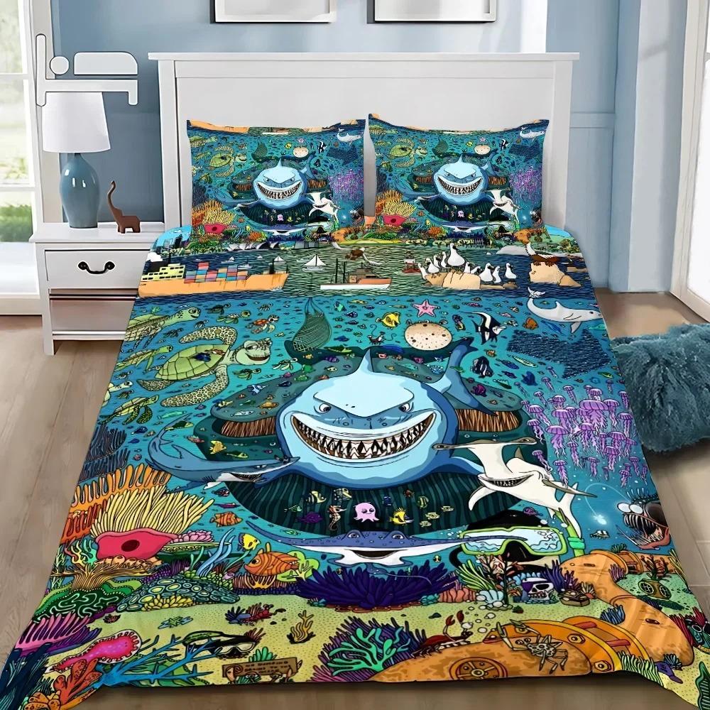 Cartoon Duvet Cover Pillowcase Bedding Set Finding NemoS Adult Boy Girl Bedroom Decoration Children Single Double Large Size