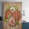 Antike Erdbeere im Retro-Stil, transparente Vorhänge für Wohnzimmer, transparenter Tüll, Fenstervorhang, Schlafzimmer, Küche, Schleier, Vorhänge